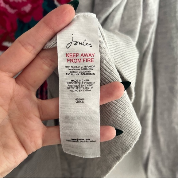 Joules Knitwear Grey Floral Miranda Sweatshirt Size 14 Preppy - Picture 6 of 7